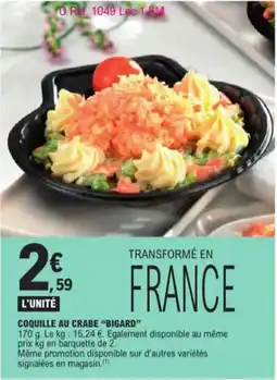 E.Leclerc Coquille au Crabe Bigard aanbieding