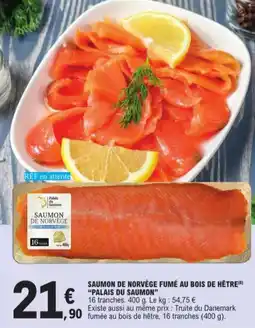 E.Leclerc Saumon De Norvège Fumé au Bois De Hêtre Palais Du Saumon aanbieding