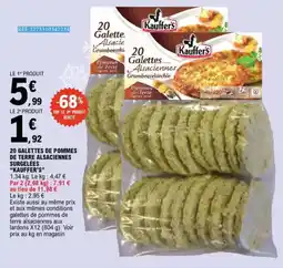 E.Leclerc 20 Galettes De Pommes De Terre Alsaciennes Surgelées Kauffer's aanbieding