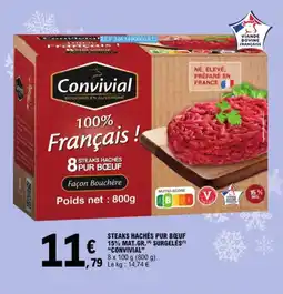 E.Leclerc Steaks Hachés Pur Bœuf 15% Mat. Gr. Surgelés Convivial aanbieding