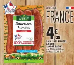 E.Leclerc Saucisses Fumées à Cuire Sans André Bazin aanbieding