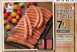 E.Leclerc 18 Chipolatas Pur Porc Tendre & Plus aanbieding