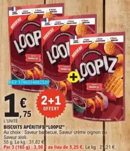 E.Leclerc Biscuits Apéritifs Loopiz aanbieding