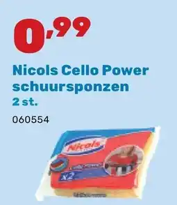 Happyland Nicols Cello Power schuursponzen aanbieding