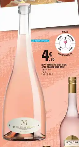 E.Leclerc IGP Terre Du Midi M De Jean Claude Mas Rosé 12,5 % vol aanbieding