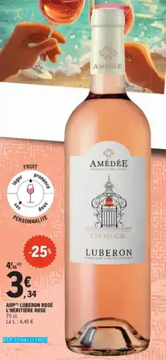 E.Leclerc AOP Luberon Rosé L'Héritiere Rose aanbieding