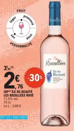 E.Leclerc IGP Ile De Beauté Les Rozallées Rosé 11,5 % vol aanbieding