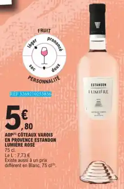 E.Leclerc AOP Coteaux Varois en Provence Estandon Lumière Rosé aanbieding