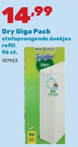 Happyland Dry Giga Pack stofvangende doekjes refill aanbieding