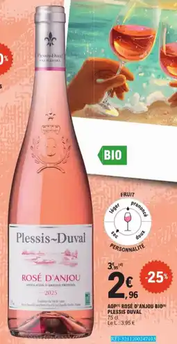 E.Leclerc AOP Rosé D'Anjou Biok Plessis Duval aanbieding
