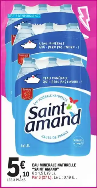 E.Leclerc Eau Minerale Naturelle Saint Amand aanbieding