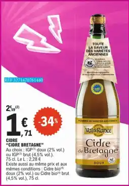 E.Leclerc Cidre Bretagne aanbieding