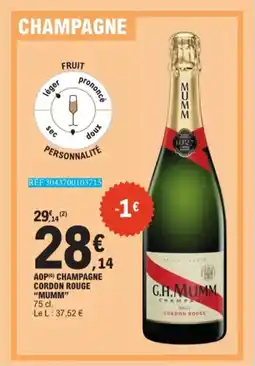 E.Leclerc AOP Champagne Cordon Rouge Mumm aanbieding
