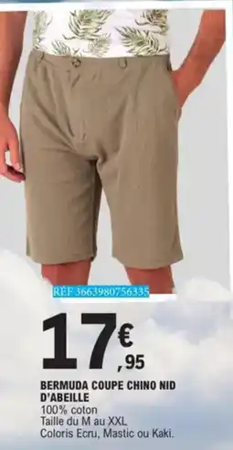 E.Leclerc Bermuda Coupe Chino Nid D'abeille aanbieding