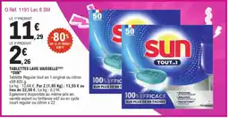 E.Leclerc Tablettes Lave-Vaisselle Sun aanbieding