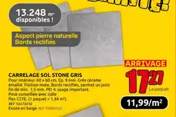 Brico Depot Carrelage sol stone gris aanbieding