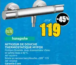 Brico Depot Mitigeur de douche thermostatique myfox aanbieding