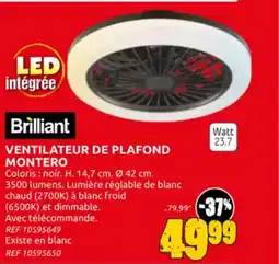 Brico Depot Brilliant ventilateur de plafond montero aanbieding