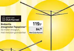 Karwei Brabantia droogmolen topspinner aanbieding