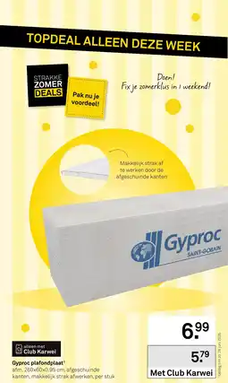 Karwei Gyproc plafondplaat aanbieding