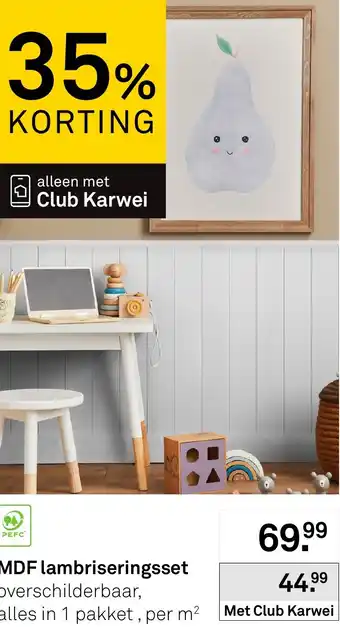 Karwei MDF lambriseringsset aanbieding
