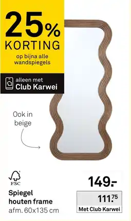 Karwei Spiegel houten frame aanbieding