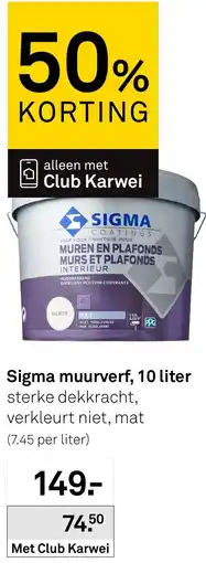 Karwei Sigma muurverf aanbieding