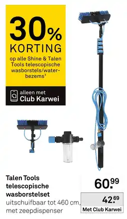 Karwei Talen Tools telescopische wasborstelset aanbieding