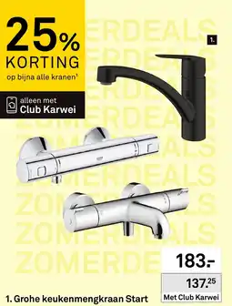Karwei Grohe keukenmengkraan Start aanbieding
