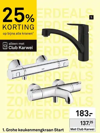 Karwei Grohe keukenmengkraan Start aanbieding