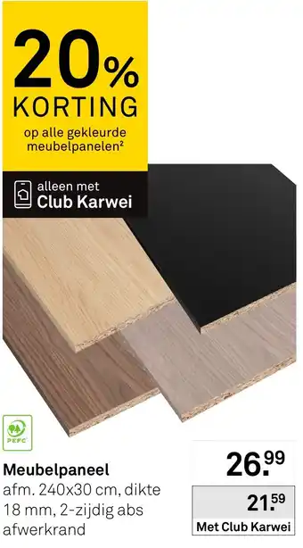 Karwei Meubelpaneel aanbieding
