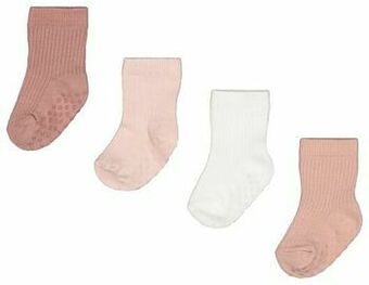 HEMA HEMA Babysokken Rib - 4 Paar Roze (roze) aanbieding