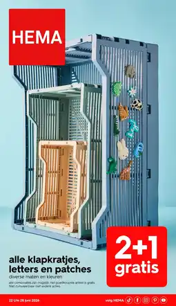 HEMA alle klapkratjes, letters en patches aanbieding