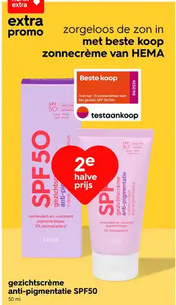 HEMA Gezichtscrème anti-pigmentatie SPF50 aanbieding