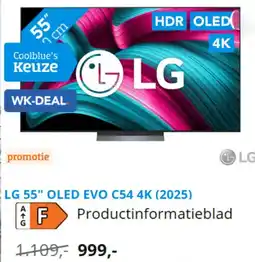 Coolblue LG 55" OLED EVO C54 4K (2025) aanbieding