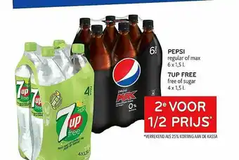 Alvo Pepsi Regular Of Max, 7up Free aanbieding