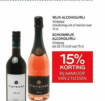 Wijn Alcoholvrij Vintense Chardonnay Wit Of Merlot Rood, Schuimwijn Alcoholvrij Vintense