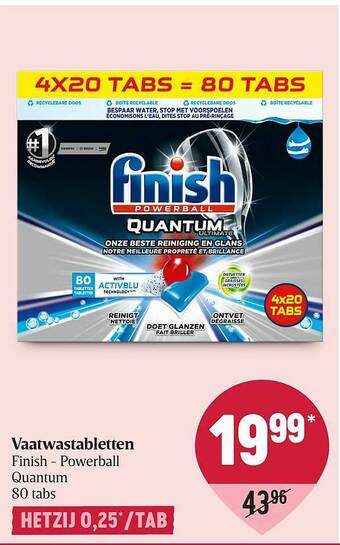Delhaize Vaatwastabletten Finish - Powerball Quantum aanbieding