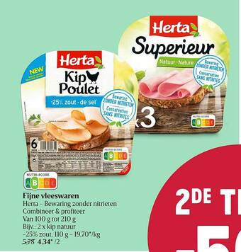 Delhaize Fijne Vleeswaren Herta aanbieding