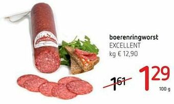 Spar Colruyt Boerenringworst excellent aanbieding