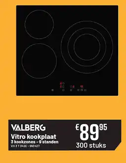 Electro Depot Vitro kookplaat 3 kookzones - 9 standen VH 3 T 342C aanbieding