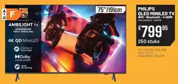 Electro Depot PHILIPS QLED MINILED TV Wifi - Bluetooth - 4 HDMI 75MLED910/12 aanbieding