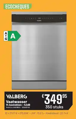 Electro Depot Vaatwasser 14 bestekken - 42dB 14S42 A XAD180C aanbieding