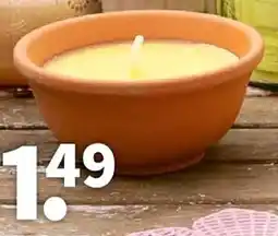 Wibra Citronella candle in a terracotta bowl aanbieding