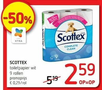 Spar Colruyt Scottex toiletpapier wit aanbieding