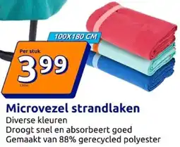 Action Microvezel strandlaken aanbieding