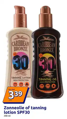 Action Zonneolie of tanning lotion SPF30 aanbieding