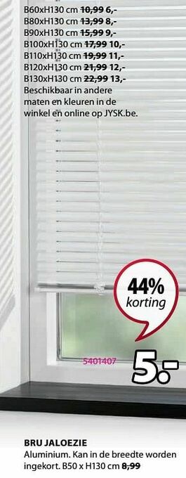 Jysk Bru jaloezie aanbieding