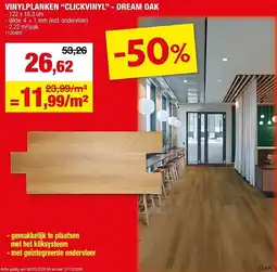 Hubo Vinylplanken clickvinyl Dream Oak aanbieding