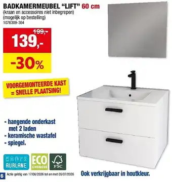 Hubo Badkamermeubel lift aanbieding